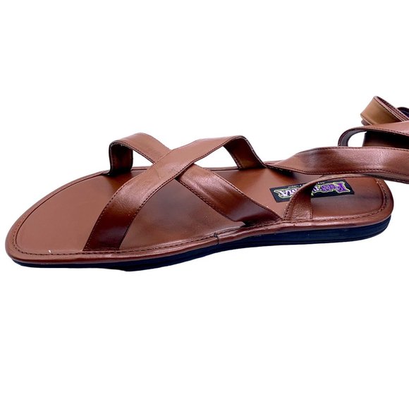 Roman Biblical Brown Lace Up Sandals M 12 W 14 Cosplay Festival Costume Shoes - Picture 4 of 9